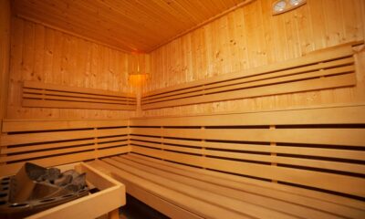 Interior Of Wooden Sauna Bath